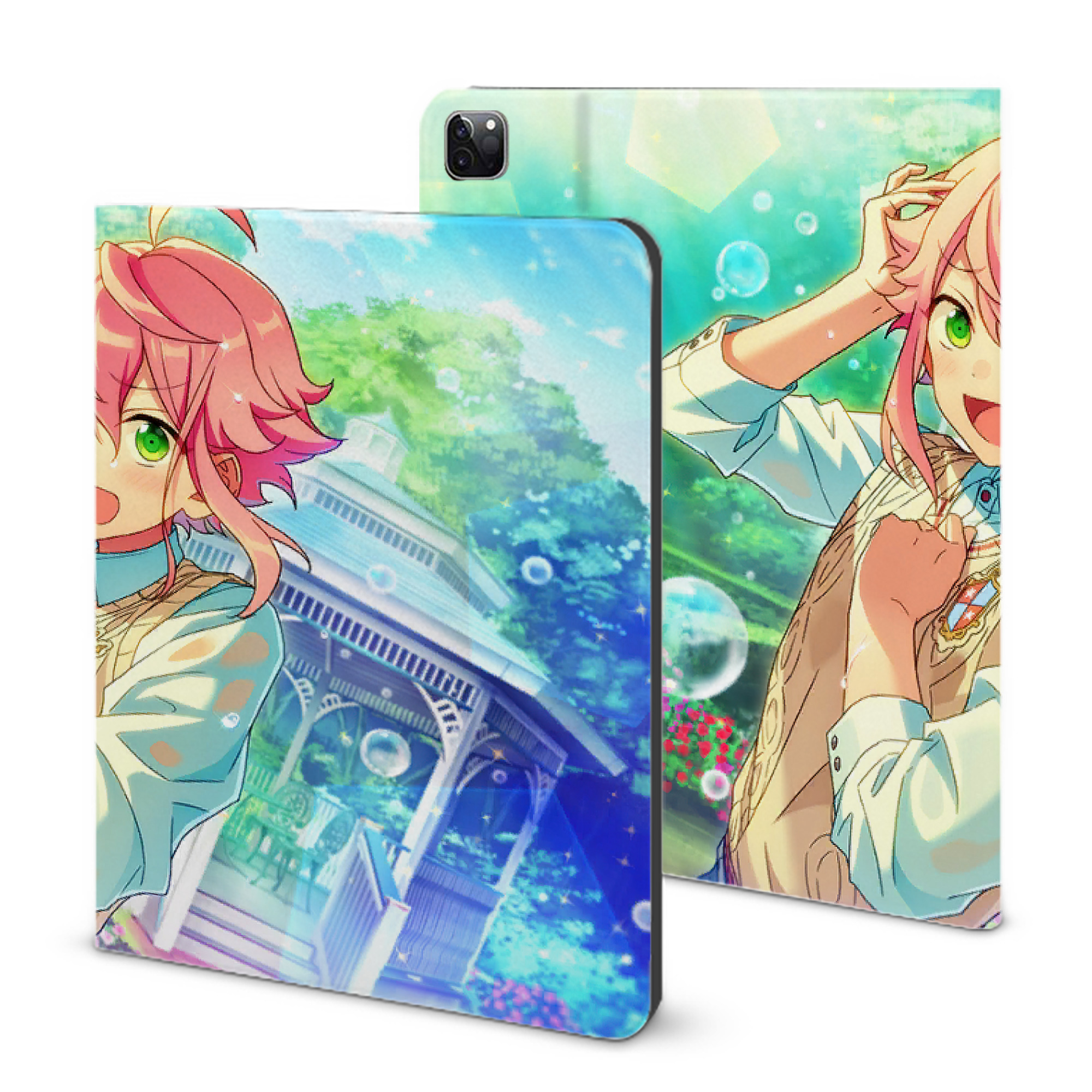 （画像用） あんさんぶるスターズ! Ensemble Stars IPad ケース ブック型 PUレザー TPU 耐衝撃 軽量 薄型 ペン収納なし 全面保護 IPad 各モデル対応